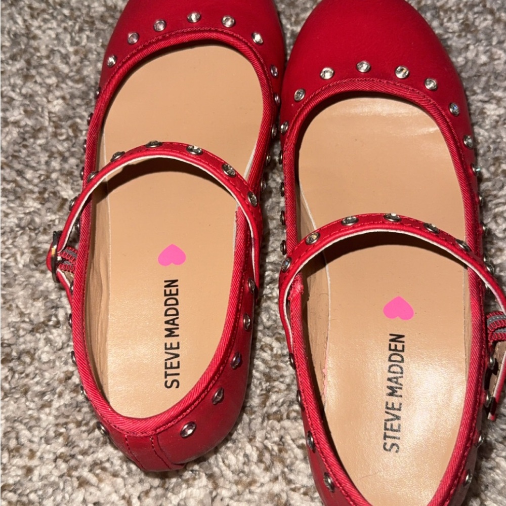 Steve Madden Kids Red Dress Shoes with Studs
